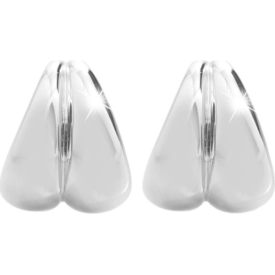 JSB bijoux s.r.o. Stříbrné náušnice puzety dvojitá rozšiřující se kreole bez krystalů (Stříbro 925/1000)