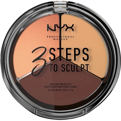 NYX Professional Makeup 3 Steps To Sculpt rozjasňujúca a kontúrovacia pletka 01 Fair 15 g