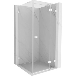 Mexen Lunar T душ кабина с врата на панти, дясна 90 x 90 см, прозрачна, бяла - 834T-090-090-20-00-P (834T-090-090-20-00-P)