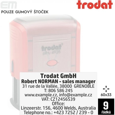 Trodat 4928 [ 60 x 33 mm pouze gumový štoček