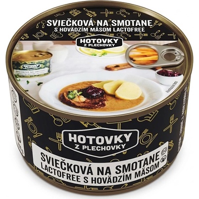 Hotovky z plechovky Svíčková na smetaně s hovězím masem bez lepku a mléka 0,8 kg