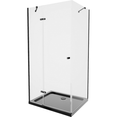 MEXEN/S Roma sprchový kout 90x120, transparent, černá + černá vanička se sifonem 854-090-120-70-00-4070B