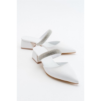 Moda Trend Дамски чехли с ток - Бели #371272 (371272_Бяло)