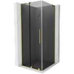 Mexen Velar L плъзгаща се душ кабина 100 x 100 см, графит, злато мат - 871-100-100-43-55 (871-100-100-43-55)