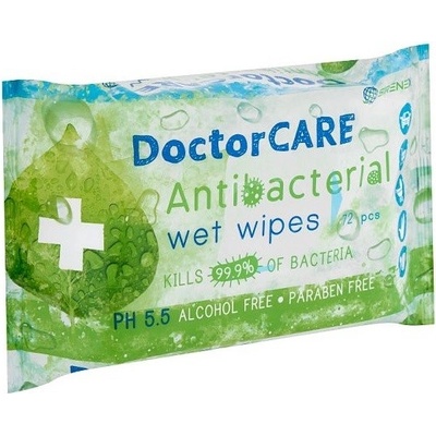 DoctorCare Antibakteriální vlhčené utěrky s extraktem z Aloe Vera 72 ks