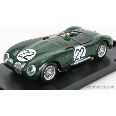 Brumm Jaguar C type Xk 120c 3.4l S6 Team Jaguar Cars Ltd N 22 24h Le Mans 1951 S.moss J.fairman Britská Závodní Zelená 1:43