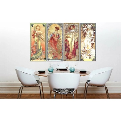 Obraz na plátne ŠTYRI ROČNÉ OBDOBIA 120x70 cm – Alfons Mucha - 120x70 cm