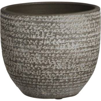 Image 1 of Mica КАШПА КЕРАМИЧНА КРЪГЛА carrie 14х16см ТЪМНО СИВА (1079210)