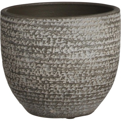 Mica КАШПА КЕРАМИЧНА КРЪГЛА carrie 14х16см ТЪМНО СИВА (1079210)