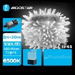 Aigostar - LED Външна коледна гирлянда 300xLED/8 функции 33m IP44 студено бяло (AI0488)