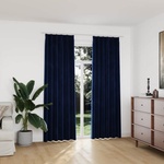 Pure Line Home Кадифени завеси в цвят мастиленосин с перделък, 2 бр. , 140 x 225 см