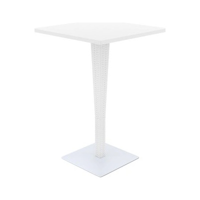 Siesta Exclusive SI-Бар маса ратан с верзалитен квадратен плот 70x7хh108cm RIVA БЯЛА (888) (014250)