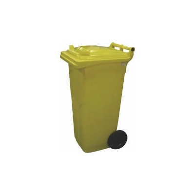 MEVA Popelnice plastová 120l žlutá s kolečky 0004-4 0004-4