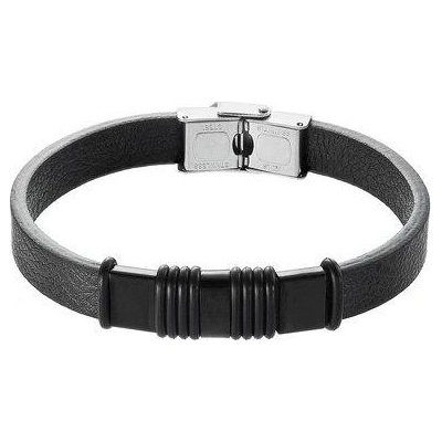 Pavona náramek pánský z černé koženky 43034.3 černý