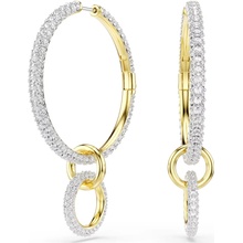 Swarovski Blyštivé pozlacené náušnice 2v1 Dextera 5738201