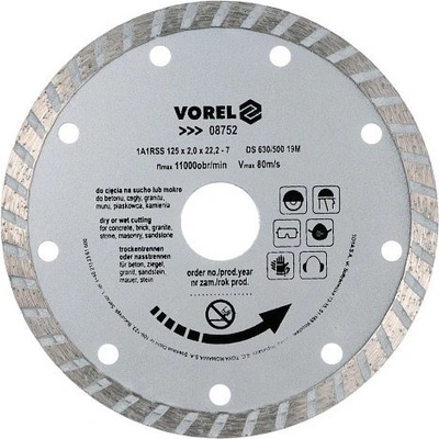 Vorel kotouč diamantový 125 x 22,2 x 2,0 mm turbo TO-08752