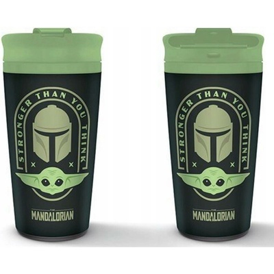 CurePink Cestovní hrnek Star Wars Hvězdné války The Mandalorian Stronger Than You Think 0,45 l