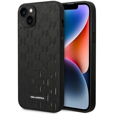 KARL LAGERFELD Кейс Karl Lagerfeld KLHCP14MSAKLHPK за iPhone 14 Plus 6.7", твърд, черен / черен, Saffiano Mono Metal Logo (3666339085131)