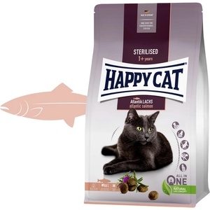Happy Cat Sterilised Атлантически Лосос 1, 3 кг