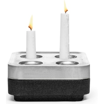 Born in Sweden Свещник Stumpastaken Fyran полиран алуминий с черна подложка (7340385-6-387)