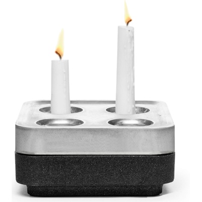 Born in Sweden Свещник Stumpastaken Fyran полиран алуминий с черна подложка (7340385-6-387)