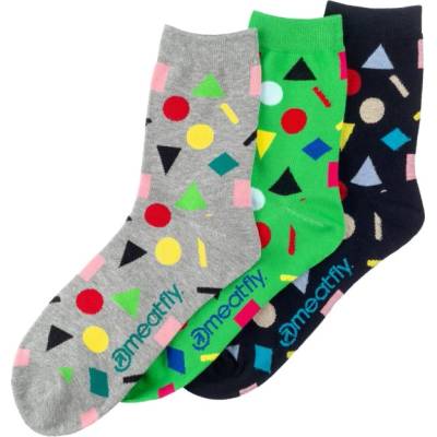 Meatfly 3 Pack ponožky Multi Shape socks S19 Multi Pack