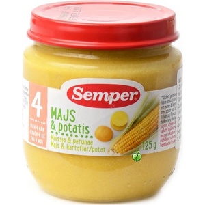Semper Зеленчуково пюре Semper - Царевица с картофи, 125 g (9531) - ozone