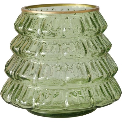 Boltze Home Skleněný svícen TIWA, výš, 11,5 cm, světle zelená barva zelená