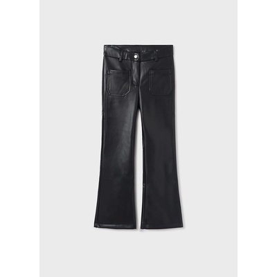 Mayoral kalhoty koženkové s kapsami zvonové černé – Zboží Mobilmania