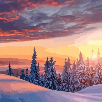 Norimpex - Puzzle Diamant painting: View of a snowy landscape 30x40cm - 1 - 39 piese