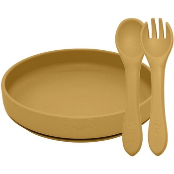 PETITE&MARS Set jedálenský silikónový Intense Ochre TAKE&MATCH 2 ks