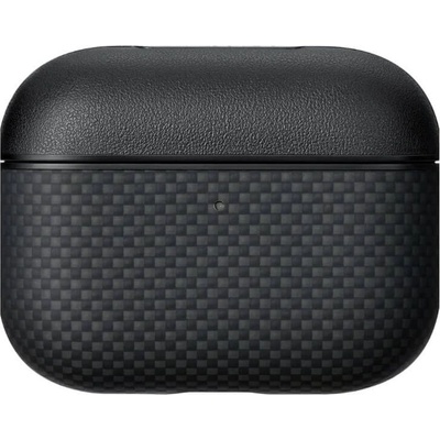 PITAKA Magsafe Калъф за Apple AirPods Pro 3, Pitaka Aramid Fiber Magnetic Black/Gray Case, Черен (APM2501)