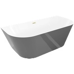 Mexen Oval Slim свободностояща вана за стена 170 x 80 см, бяла/сива, преливник (52661708062-55)