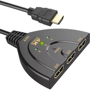 Detech Суич DeTech, HDMI - 3xHDMI (F), 4K, Черен - 17862