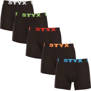 Styx Комплект от пет - мъжки боксерки Styx long спортна еластика черни Styx | Cheren | МЪЖЕ | M