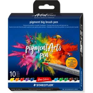 STAEDTLER Флумастри Staedtler Pigment Big Brush, 10 цвята, 373 C10-1 (35081-А-373 C10-1)