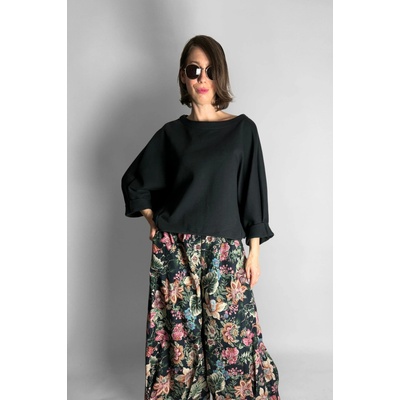 Itálie mikina Top Cropped Black