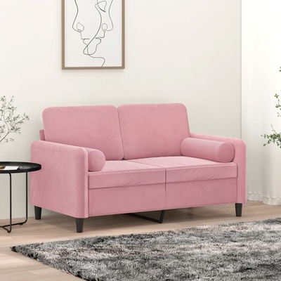 vidaXL Декоративни възглавници, 2 бр, розови, Ø15x50 см, кадифе (349512)