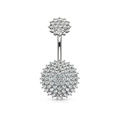 Šperky4U piercing do pupíku s čirými zirkony WP0016-C