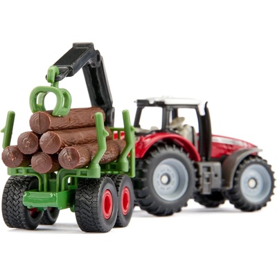SIKU BLISTER Massey Ferguson s lesnickým přívěsem