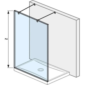 Jika Pure - Фиксирана стъклена стена, включваща две подпори, 130x200 см, с Jika Perla Glass обработка H2674210026681 (H2674210026681)