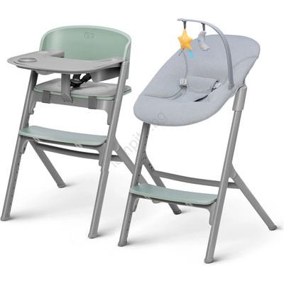KinderKraft SELECT-Детско столче за хранене LIVY Premium Olive зелен + шезлонг CALMEE (AG0810)