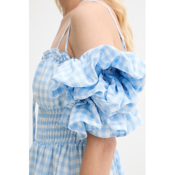 The Sleeper Ленена рокля The Sleeper в синьо среднодълга разкроена ALDR01G027N (ALDR01G027N)