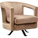 Premier Housewares Светлокафяво въртящо се кадифено кресло Hestia - Premier Housewares (5528669)