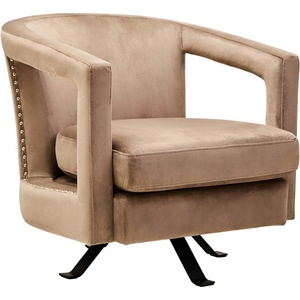 Premier Housewares Светлокафяво въртящо се кадифено кресло Hestia - Premier Housewares (5528669)