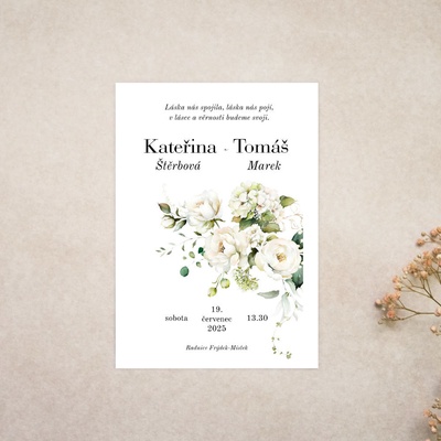 Svatební oznámení Bílá růže pugét – Zbozi.Blesk.cz
