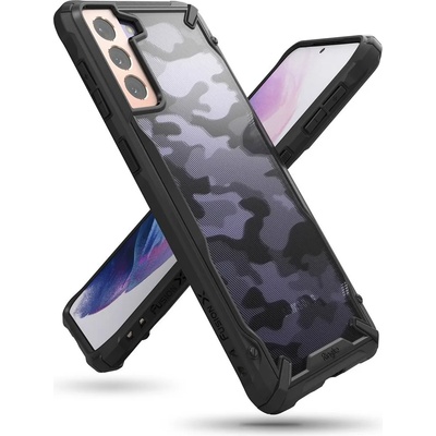 Ringke Противоударен Хибриден Калъф за Samsung S21 Plus, Ringke Fusion X Camouflage Case, Черен (8809758109780)