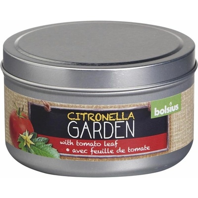 Sviečka proti komárom Bolsius Jar Citronella, paradajka, v plechovej dóze