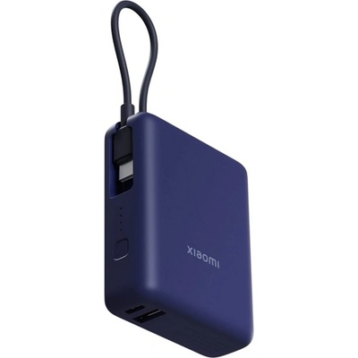 Xiaomi Аварийно зарядно устройство USB+Type-C гнездо 10000mAh, фиксиран кабел Type-C, синьо BHR9334 (BHR9334)