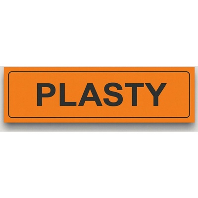 Traiva s.r.o Tříděný odpad Plasty Verze: Samolepka 290 x 100 mm tl. 0.1 mm - Kód: 02067